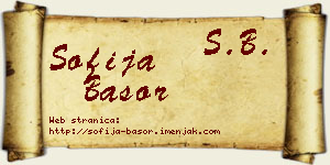 Sofija Basor vizit kartica